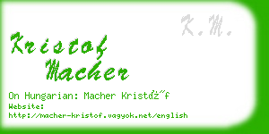 kristof macher business card